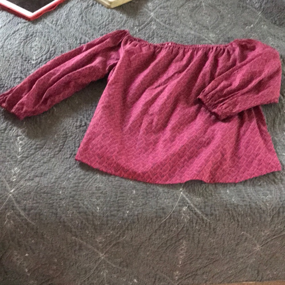 Anthropologie-Maeve- Pink/blue floral pattern, off the shoulder-S